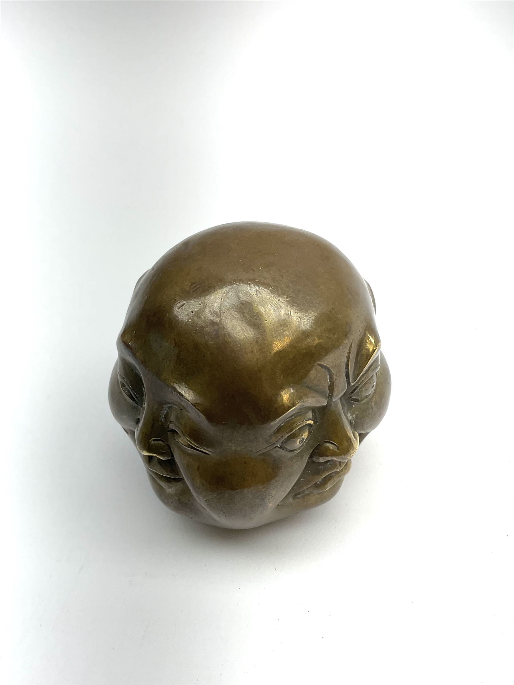 A bronzed four faced buddha head - Image 4 of 4