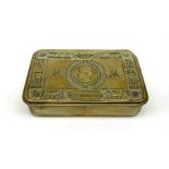 A WWI brass Christmas 1914 Queen Mary gift tin