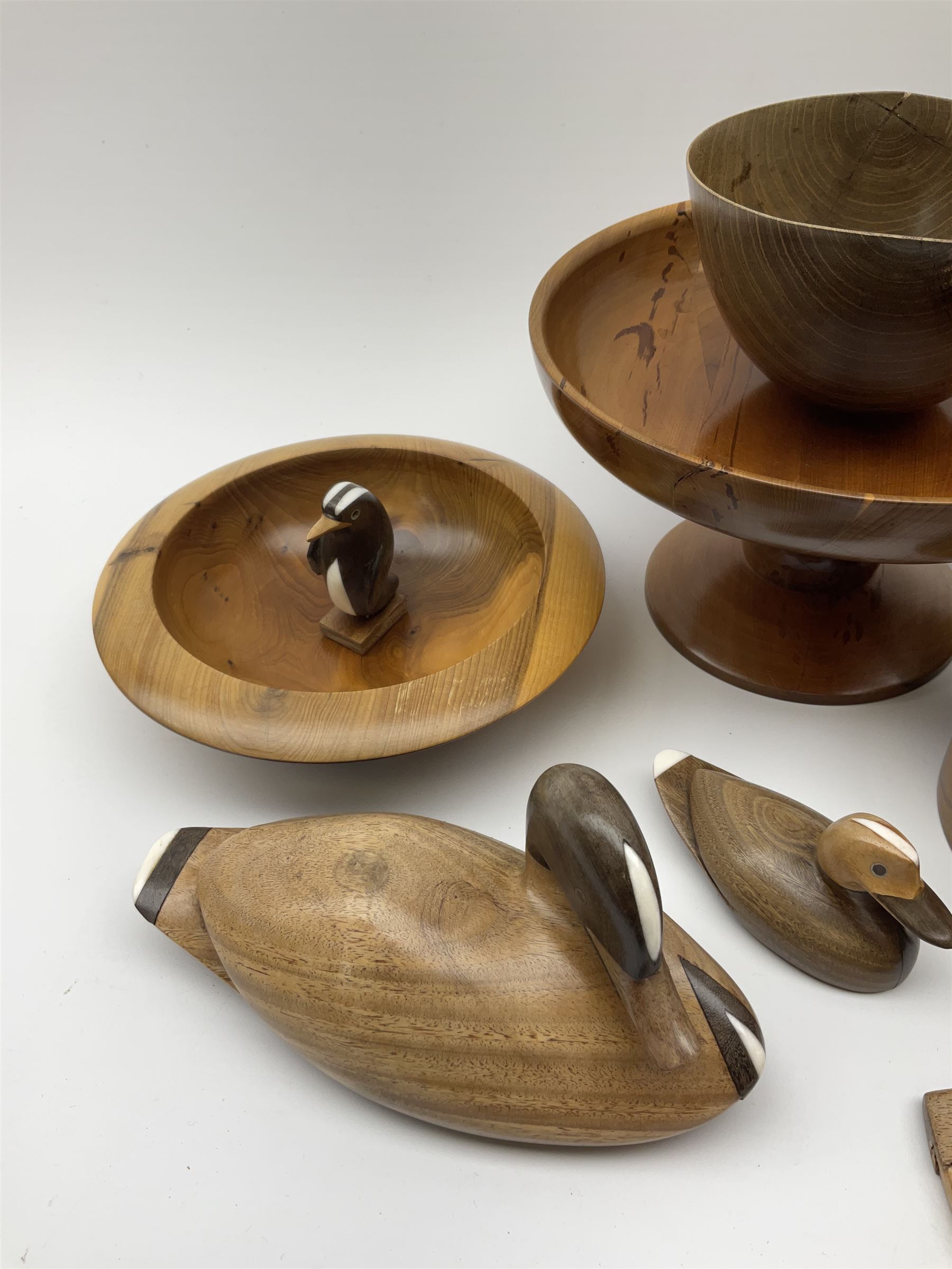 Collection of treen items including walnut jar - Image 2 of 5