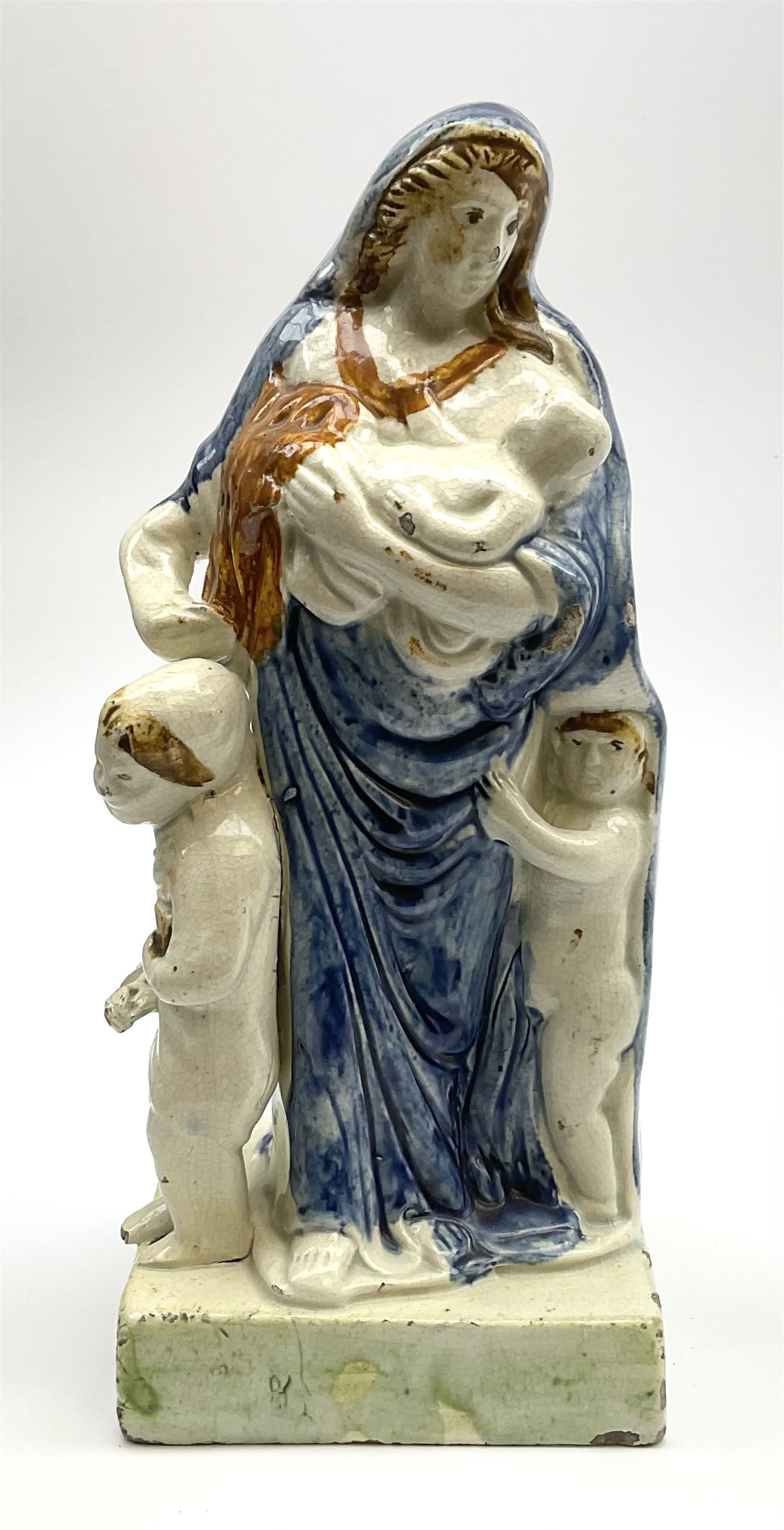 Late 18th century Prattware figure representing Charity