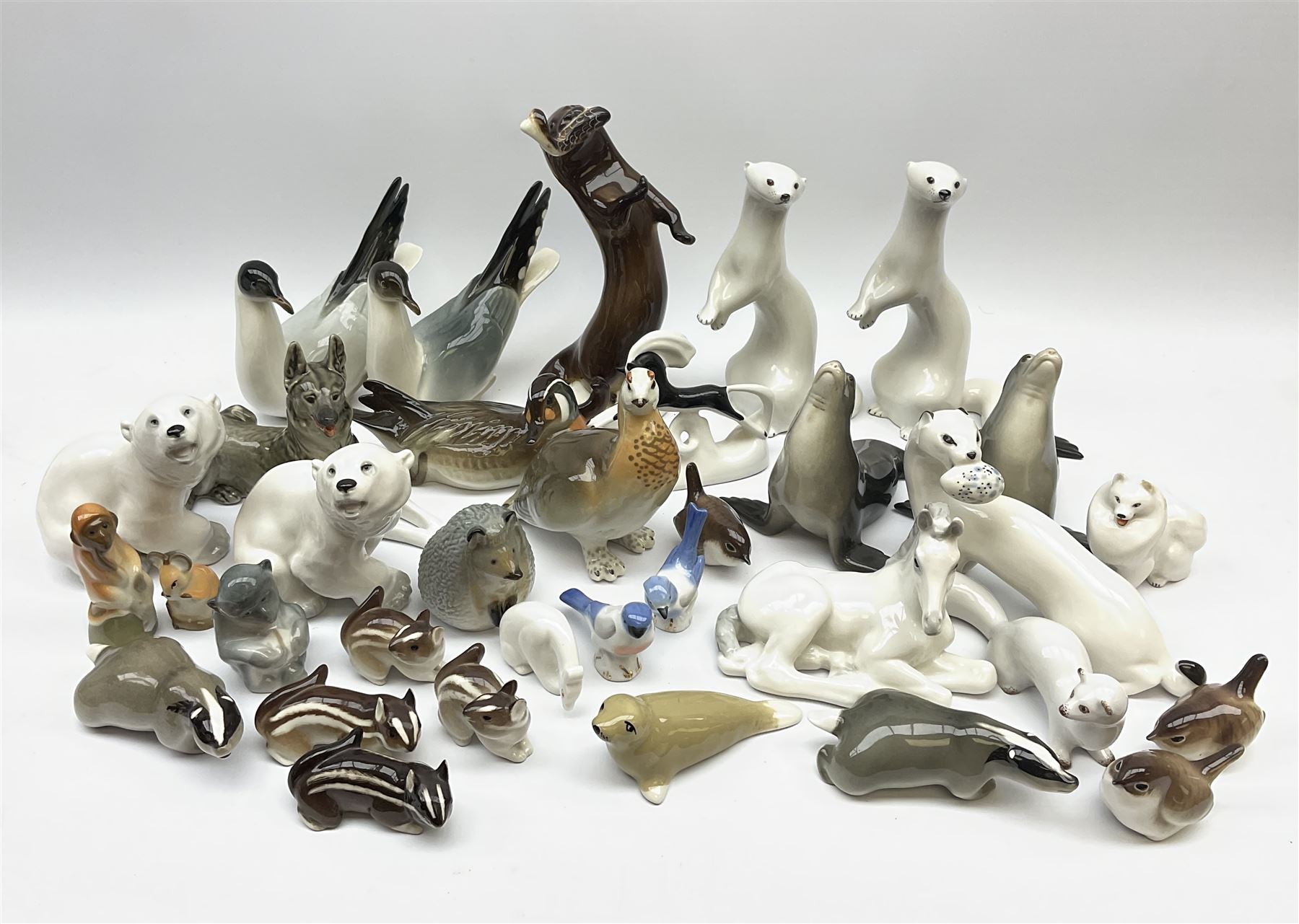 A collection of Russian animal figures