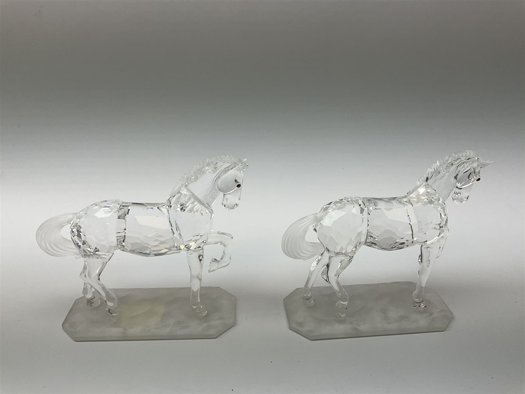 A pair of Swarovski Crystal horses H9.5cm - Image 3 of 5