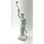 Ceramic Berlin Olympics white glazed figure of a torch bearer