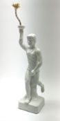 Ceramic Berlin Olympics white glazed figure of a torch bearer