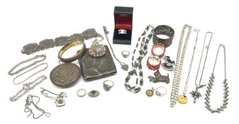 Collection of silver including necklaces