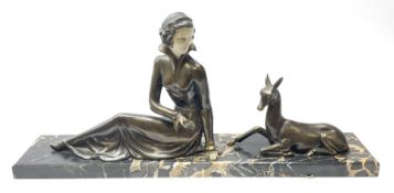 An Art Deco spelter figure group