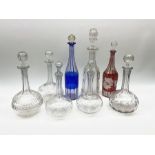 Group of glass decanters