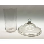 A 19th century clear glass smoke bell