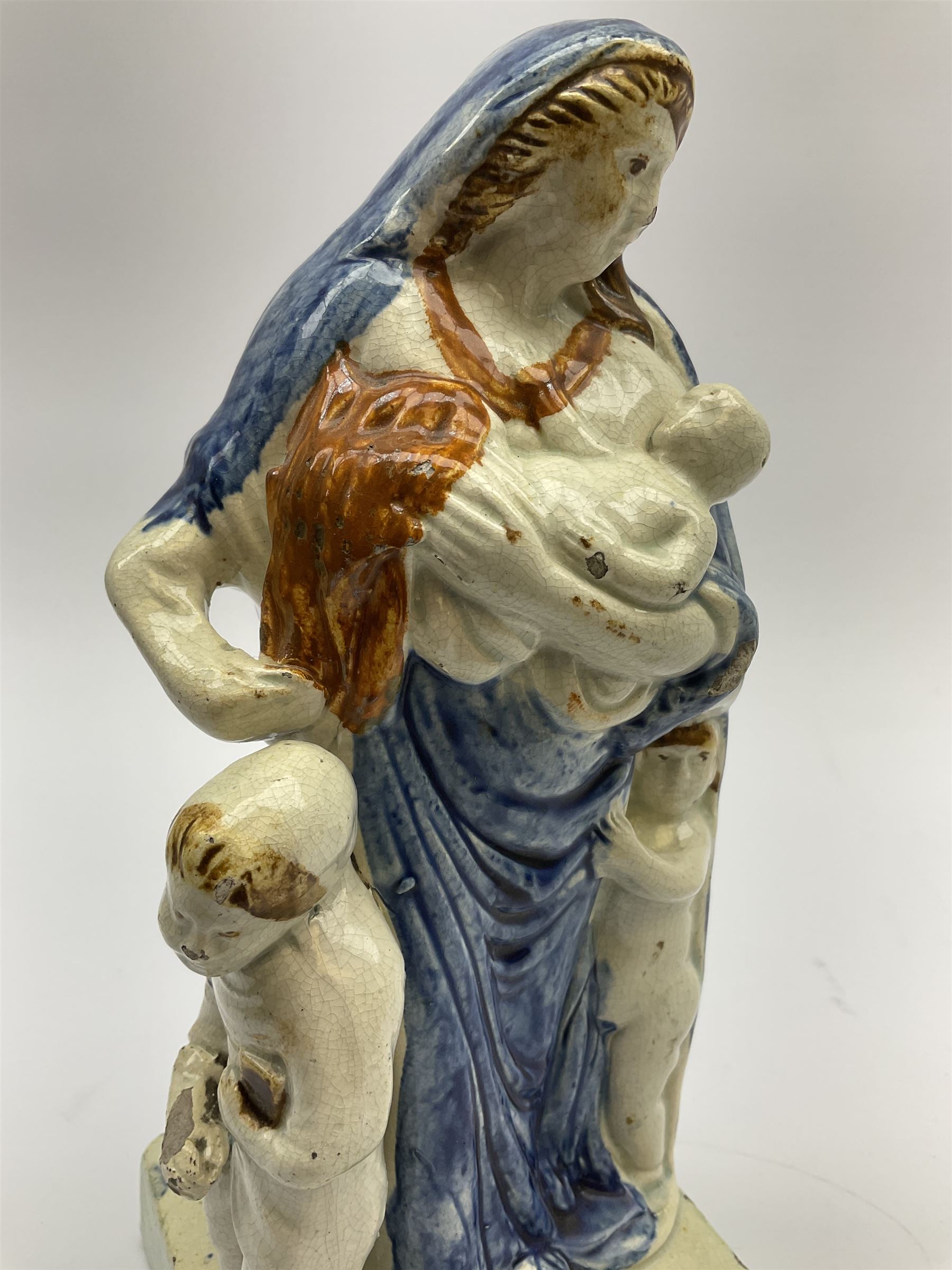 Late 18th century Prattware figure representing Charity - Image 9 of 9