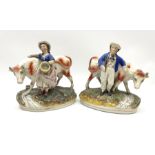 Pair of Victorian Staffordshire Pottery Figures