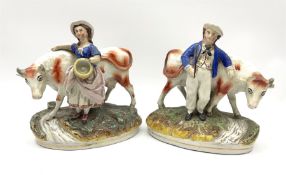 Pair of Victorian Staffordshire Pottery Figures