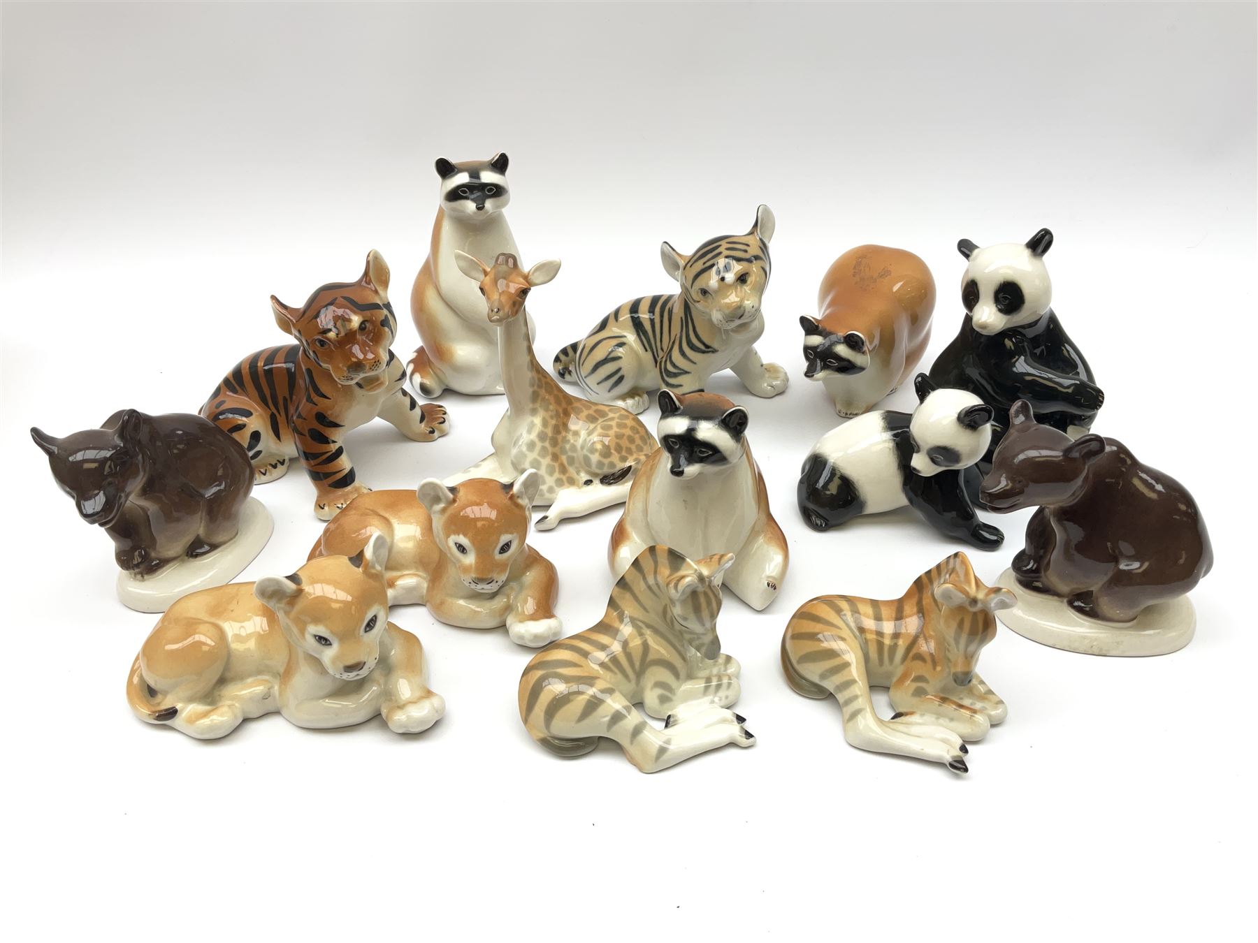 A collection of Russian animal figures