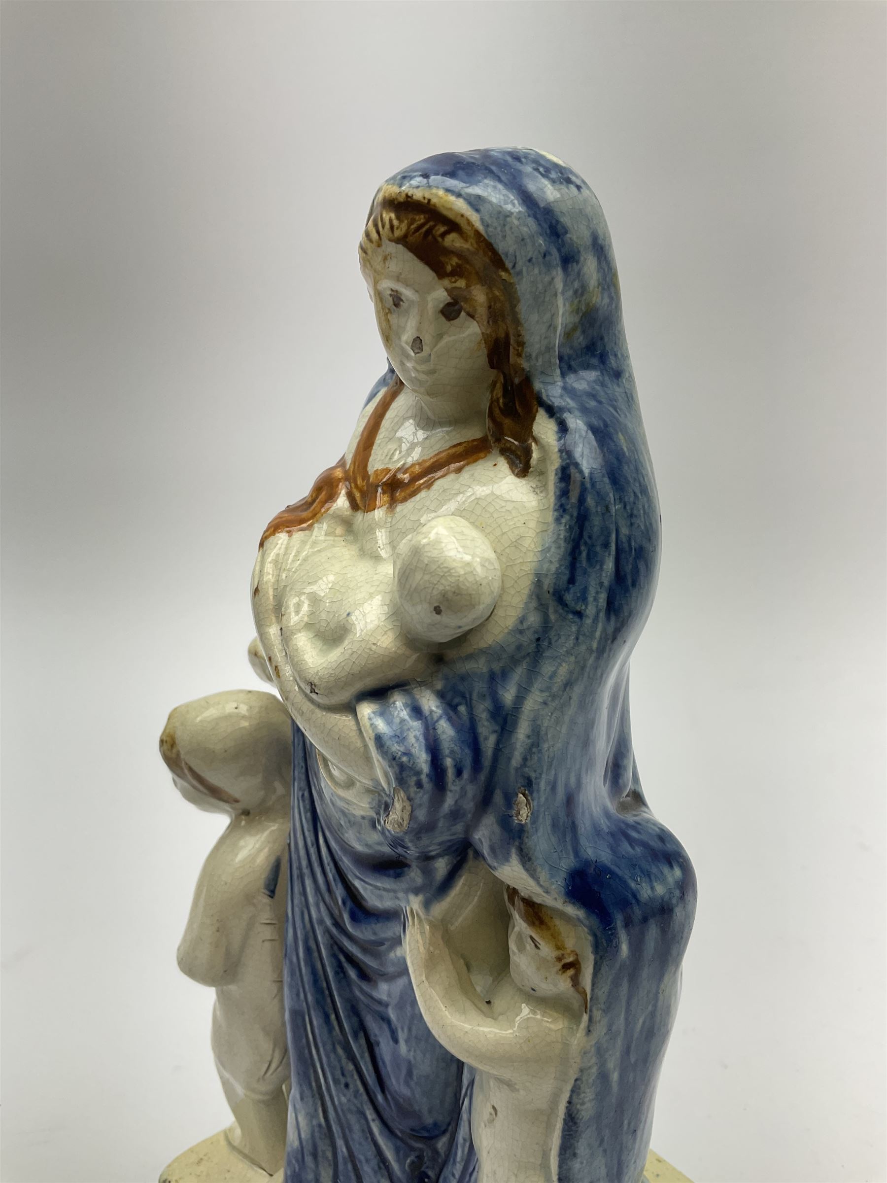 Late 18th century Prattware figure representing Charity - Image 7 of 9