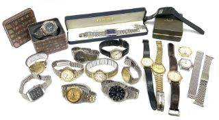 Collection of wristwatches including Tissot