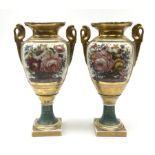 Pair French porcelain urn shaped vases