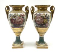 Pair French porcelain urn shaped vases