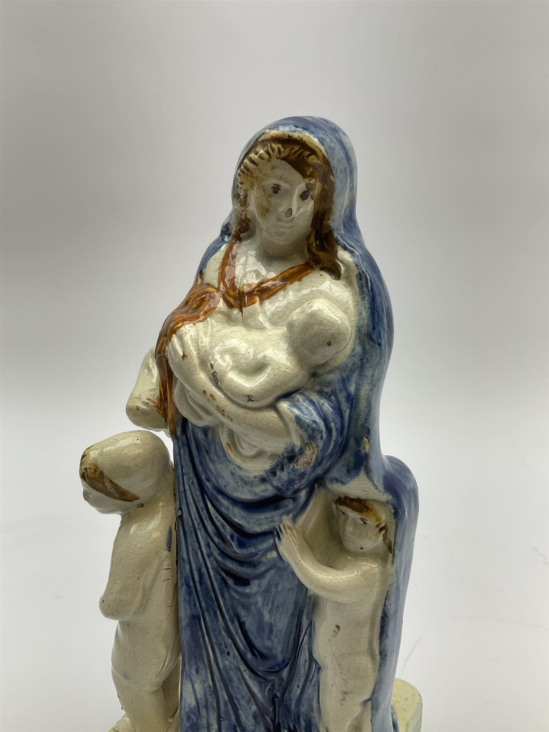 Late 18th century Prattware figure representing Charity - Image 2 of 9