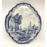 A 20th century Delft style blue and white faience pottery plaque