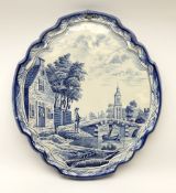 A 20th century Delft style blue and white faience pottery plaque