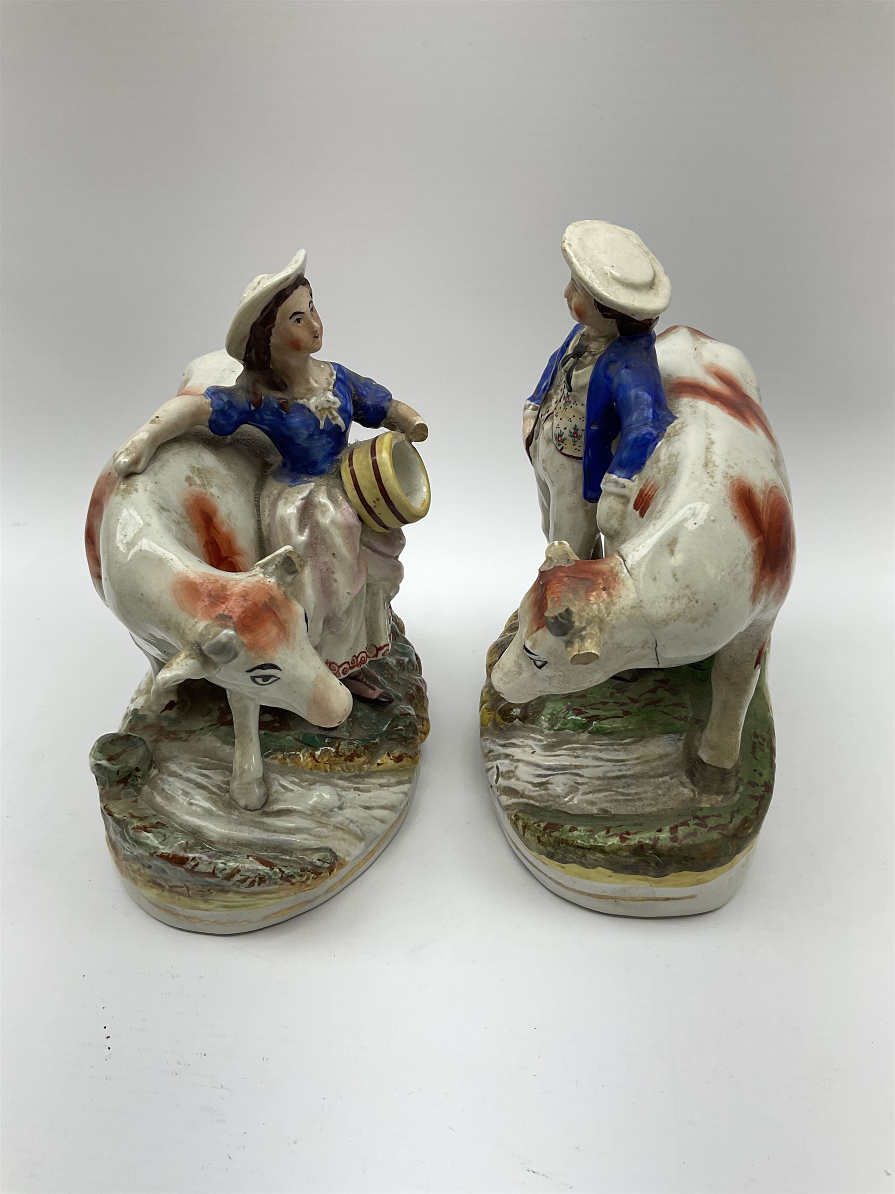 Pair of Victorian Staffordshire Pottery Figures - Bild 8 aus 8