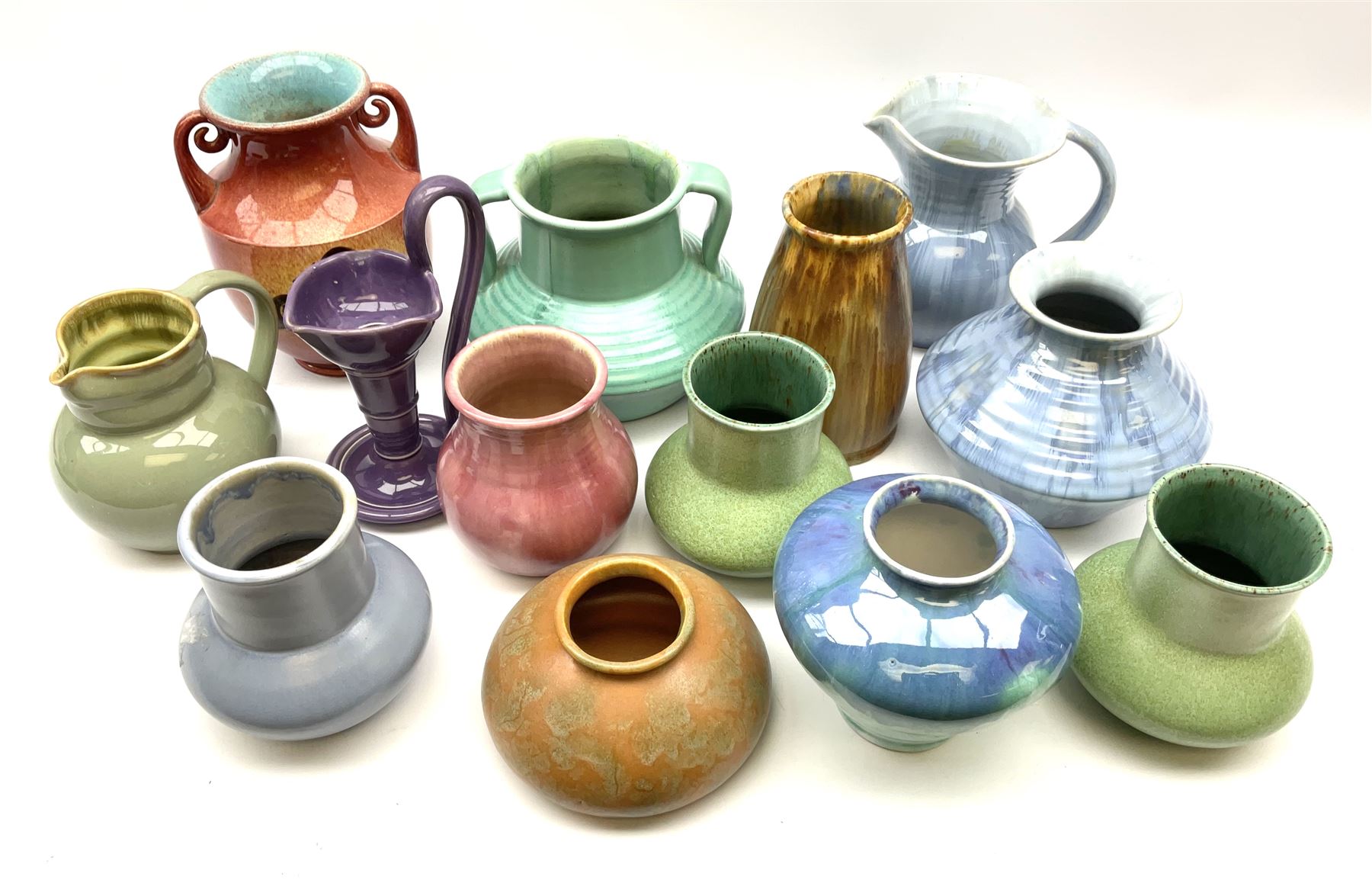 A group of Candy Ware vases