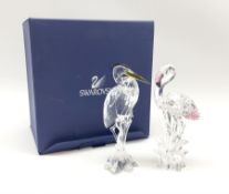 A Swarovski Crystal Heron h15cm high