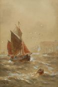 R Thomas (19th/20th century): Fishing Boat off Whitby