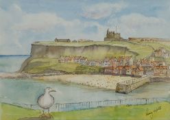 Penny Wicks (British 1949-): 'Bird's Eye View Whitby'