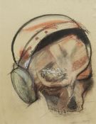 Trevor Hugh Stubley (British 1932-2010): Skull with Earmuffs