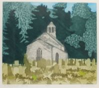 John Brunsdon (British 1933-2014): 'All Saints Church Hawnby'