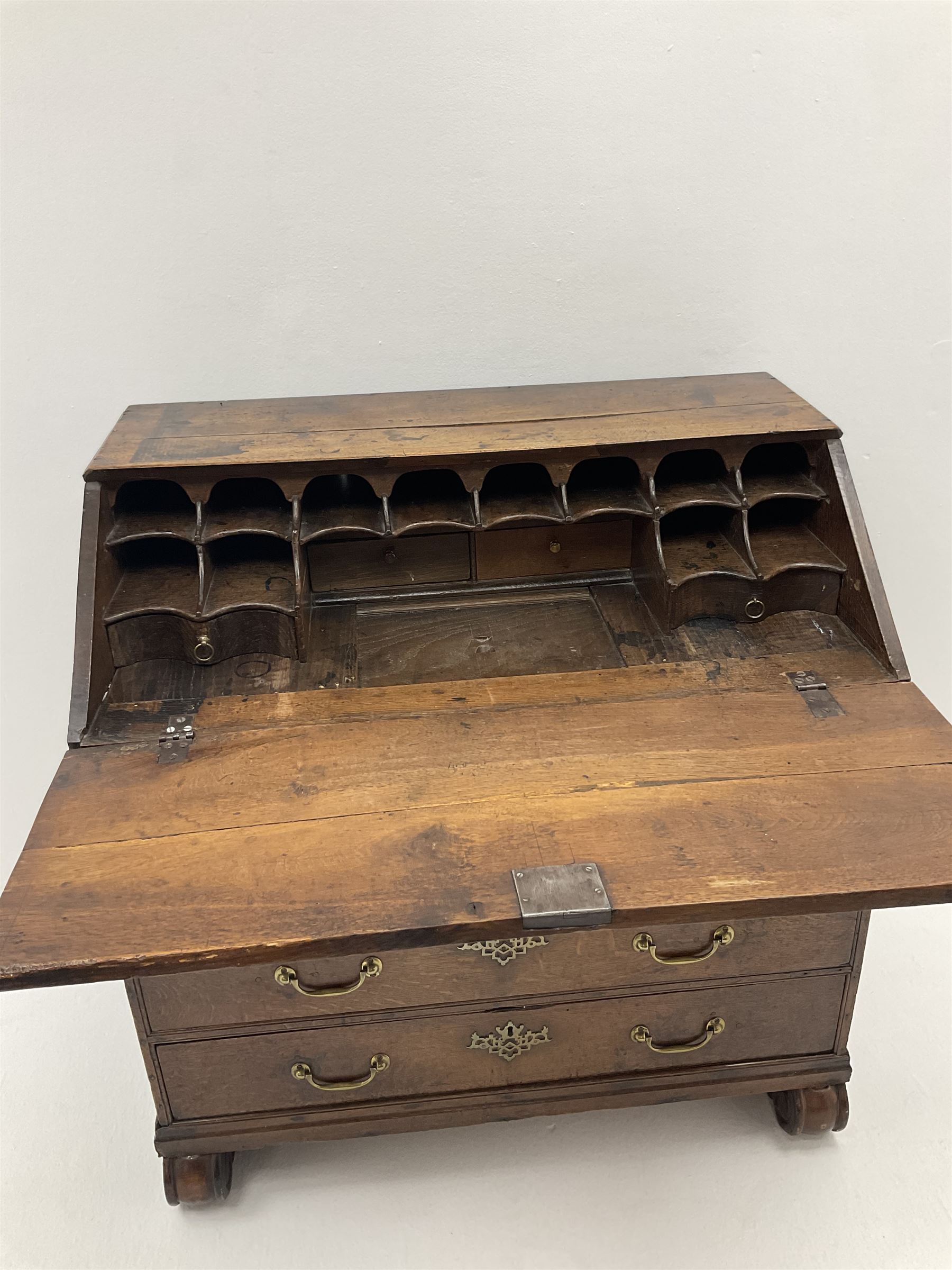 Georgian oak bureau - Image 5 of 5