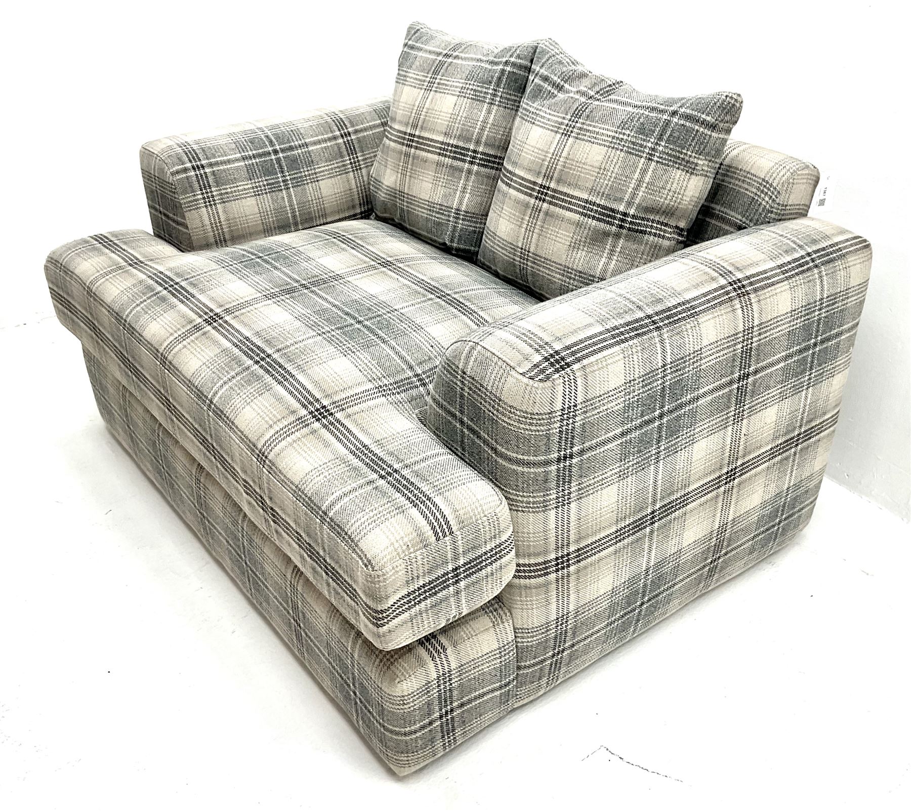 Next snuggler sofa upholstered in check fabric - Image 3 of 3