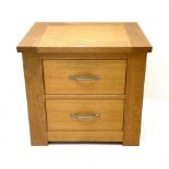 Light oak two drawer lamp table