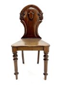 Victorian oak hall chair