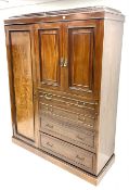 Edwardian mahogany combination wardrobe