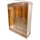 Edwardian mahogany combination wardrobe