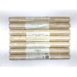 Seven rolls of Laura Ashley Delaney Gold wallpaper (W10m