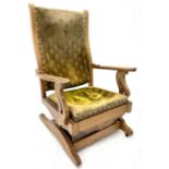 Arts and Crafts oak framed rocking chair