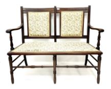 Late Victorian mahogany framed two seat settee