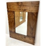 Rustic oak framed rectangular mirror