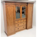 Victorian mahogany triple combination wardrobe