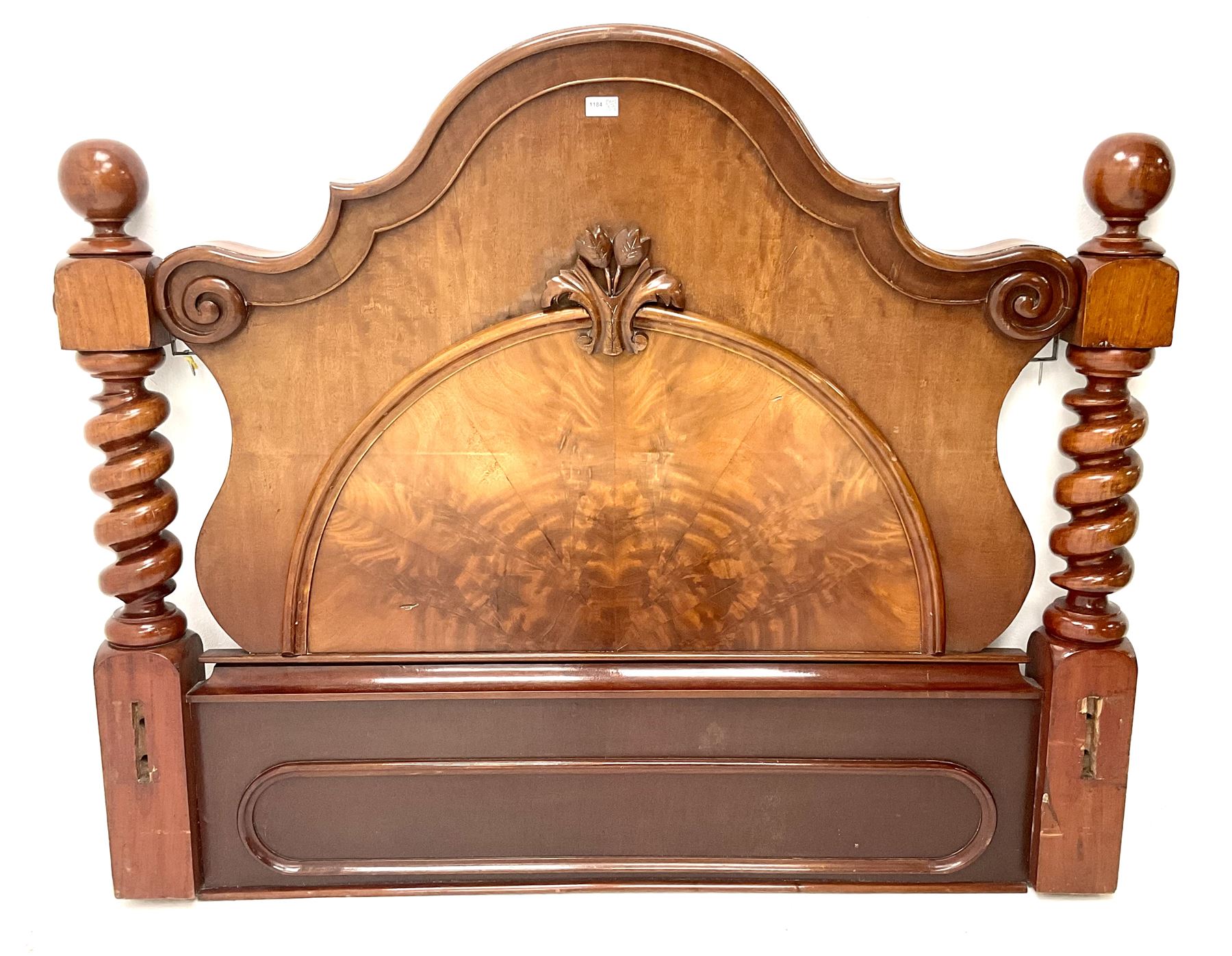 Victorian mahogany barley twist support headboard