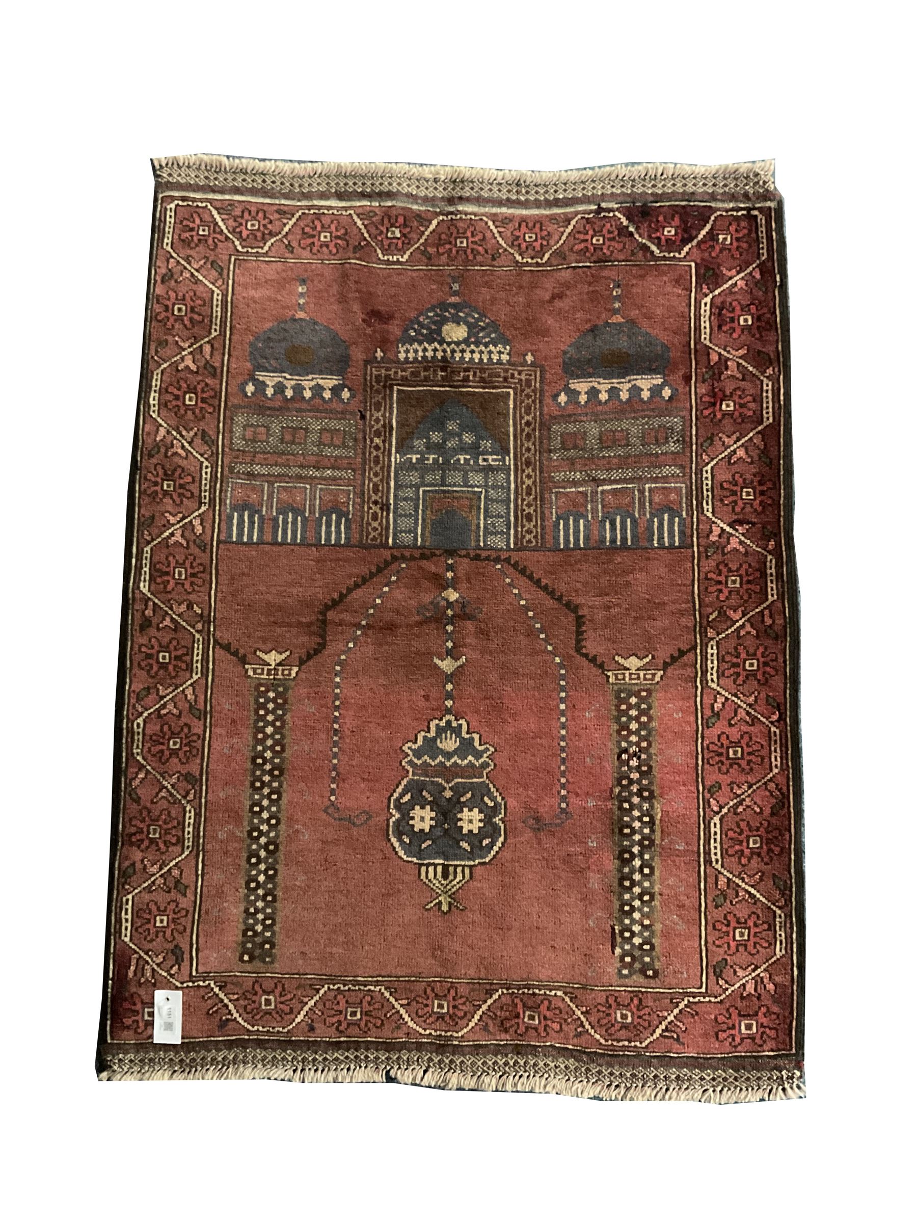 Baluchi red ground prayer rug