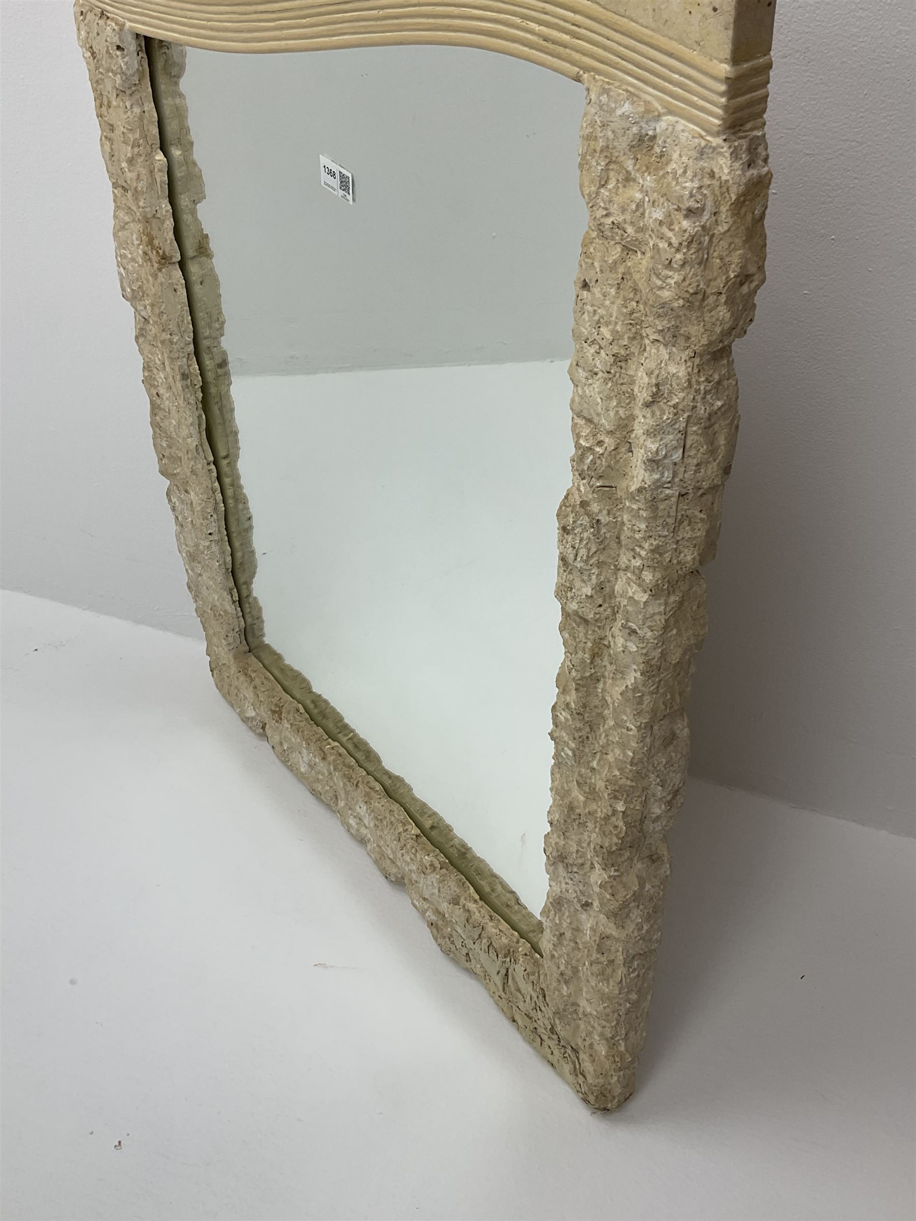 Rectangular stone effect mirror - Image 2 of 2