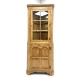 Oak corner cabinet