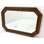 Early 20th century octagonal oak framed wall mirror