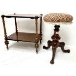 Victorian revolving piano stool