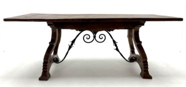 19th century rectangular European oak refectory style dining table