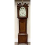 Early 19th century oak and mahogany longcase clock