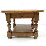 Rectangular pine coffee table